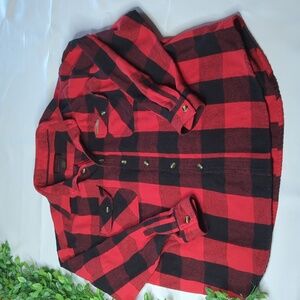 Hickory Shirt Co red black flannel buffalo plaid men's size 2XL